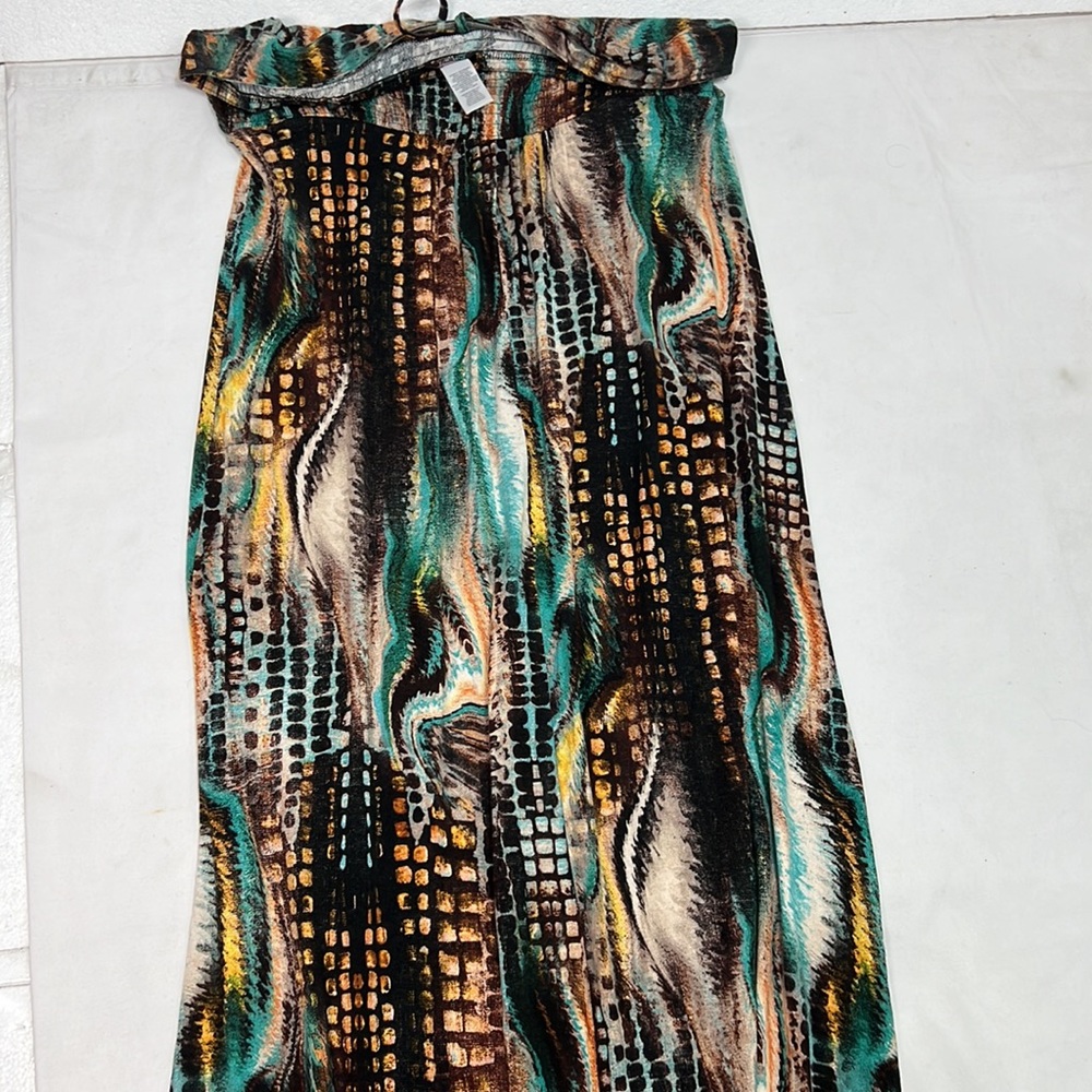 #2079 Mark. Multi-Colored Patterned Strapless Dre… - image 6